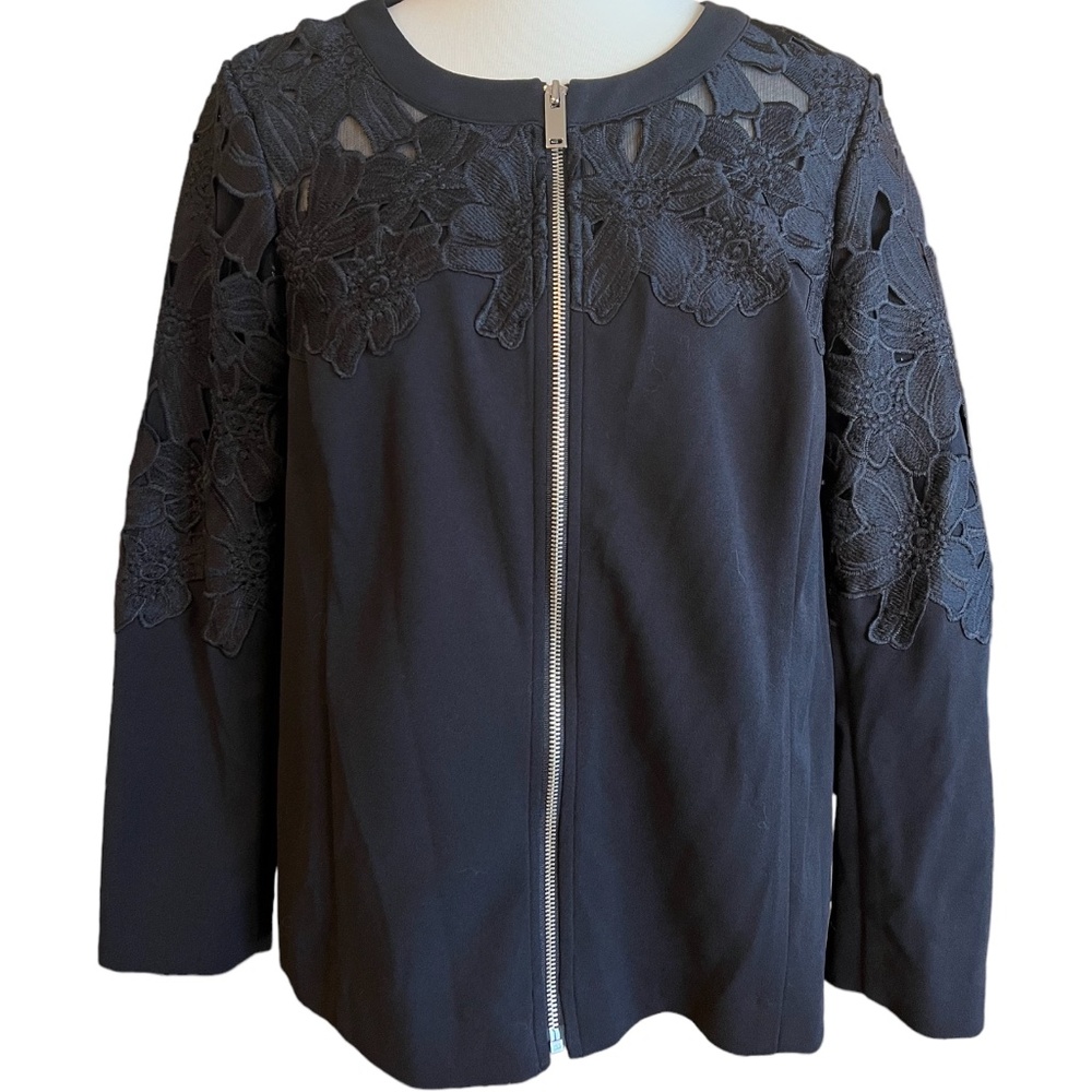ALFANI Black Floral Lace Jacket Size Medium